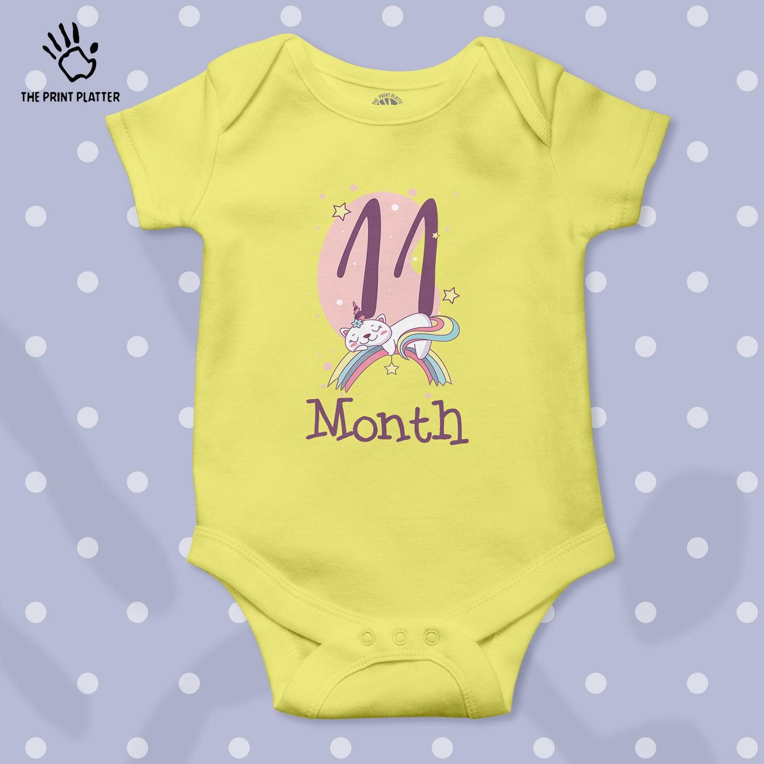 11 Month Unisex Half Sleeve Romper