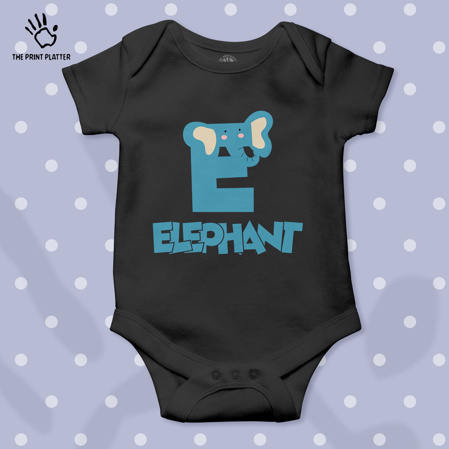 E - Elephant Unisex Half Sleeve Romper