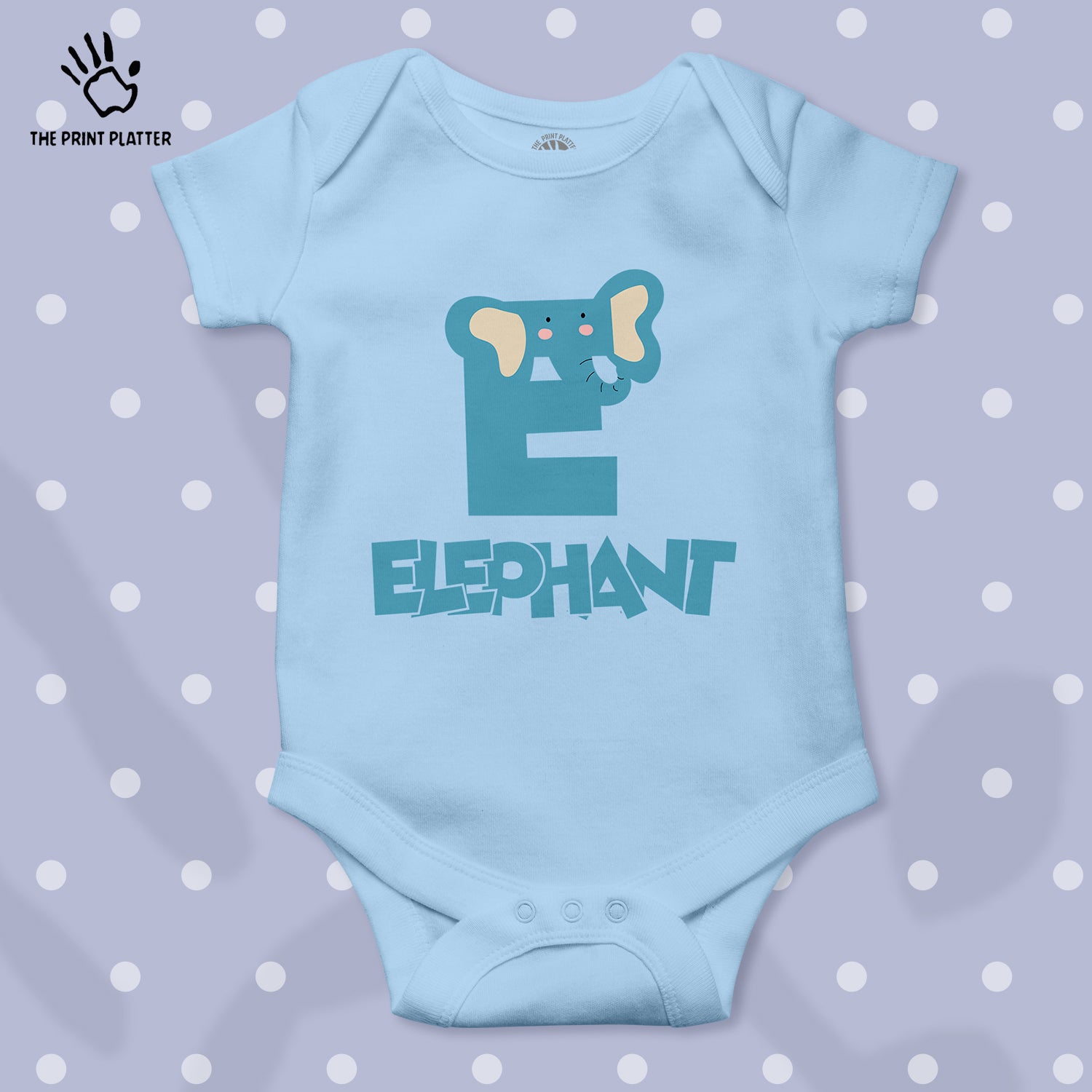 E - Elephant Unisex Half Sleeve Romper