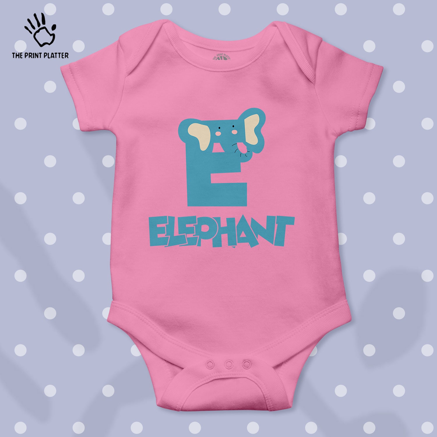 E - Elephant Unisex Half Sleeve Romper