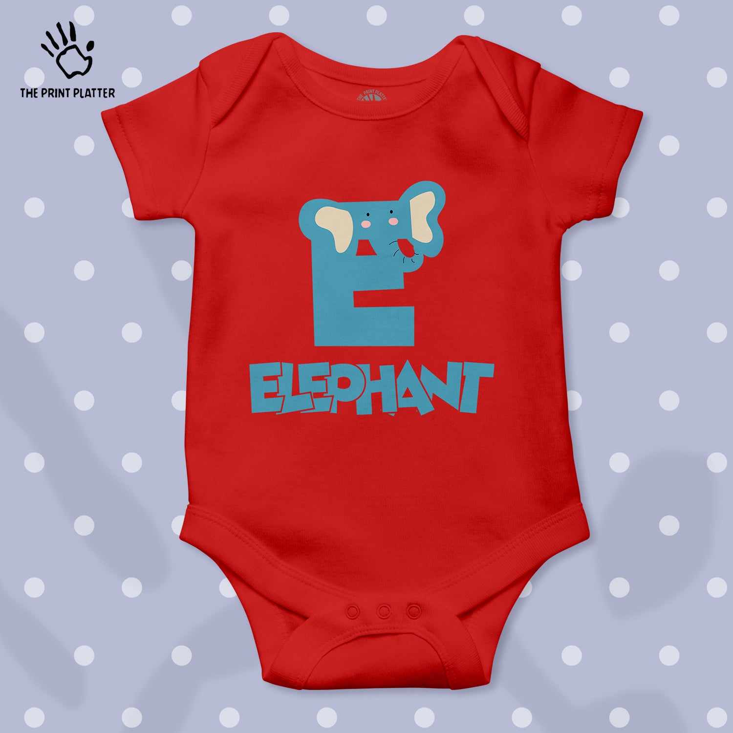 E - Elephant Unisex Half Sleeve Romper