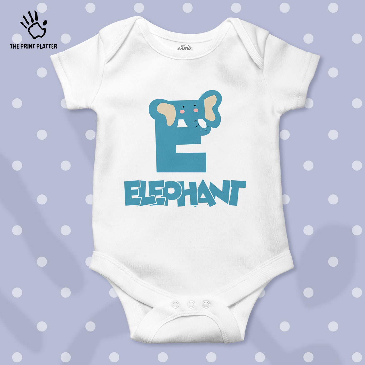 E - Elephant Unisex Half Sleeve Romper