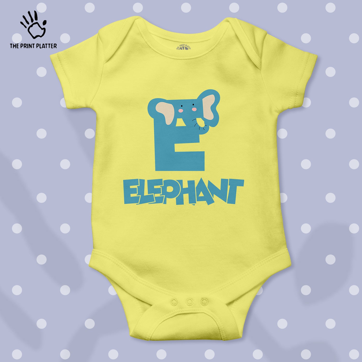 E - Elephant Unisex Half Sleeve Romper