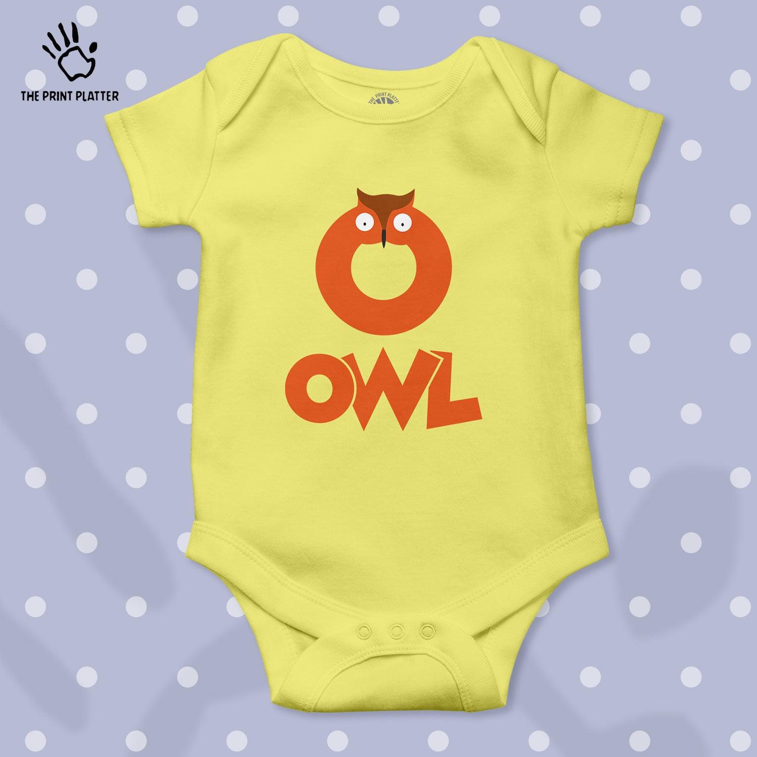 O - Owl Unisex Half Sleeve Romper