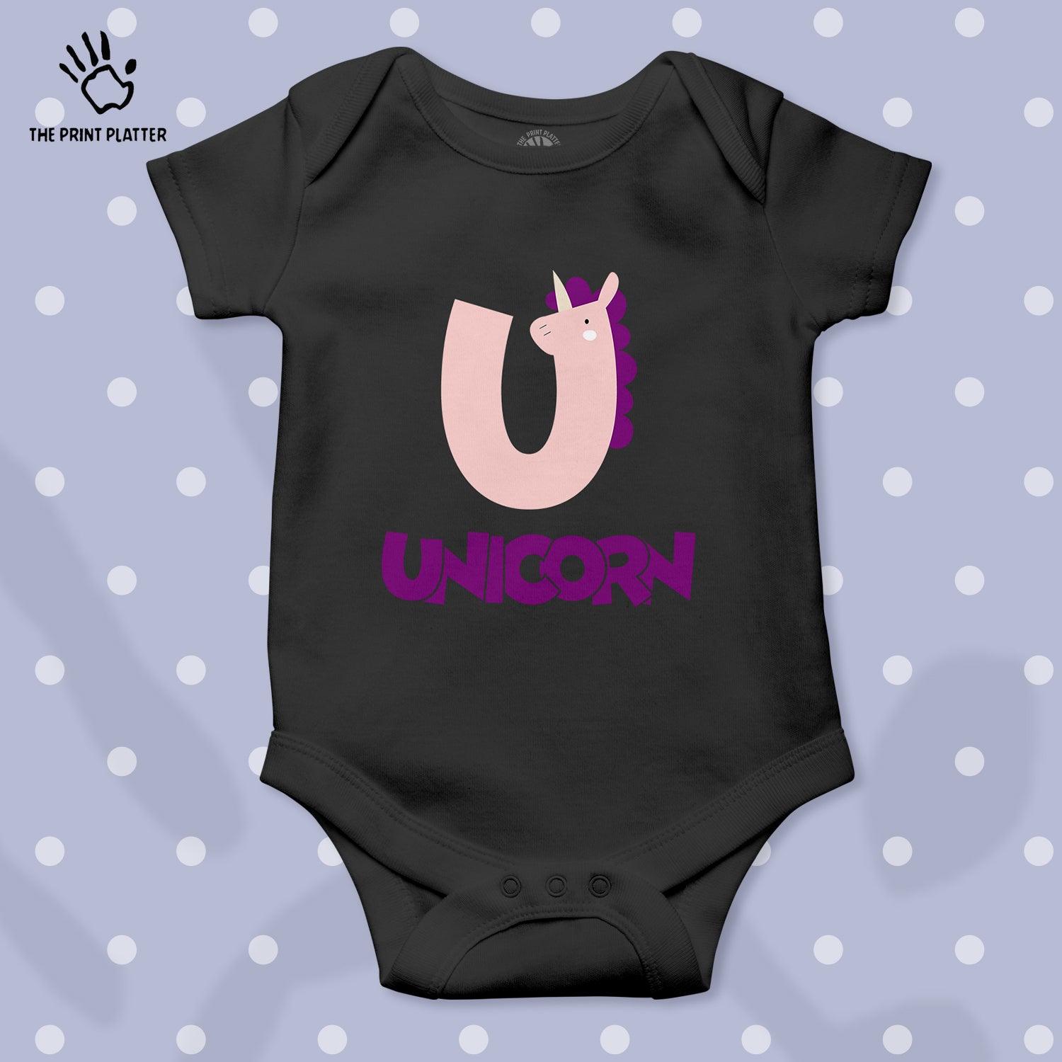 U - Unicorn Unisex Half Sleeve Romper