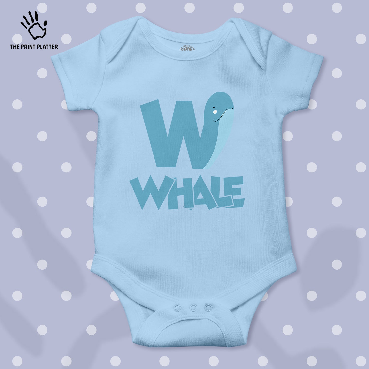 W- Whale Unisex Half Sleeve Romper