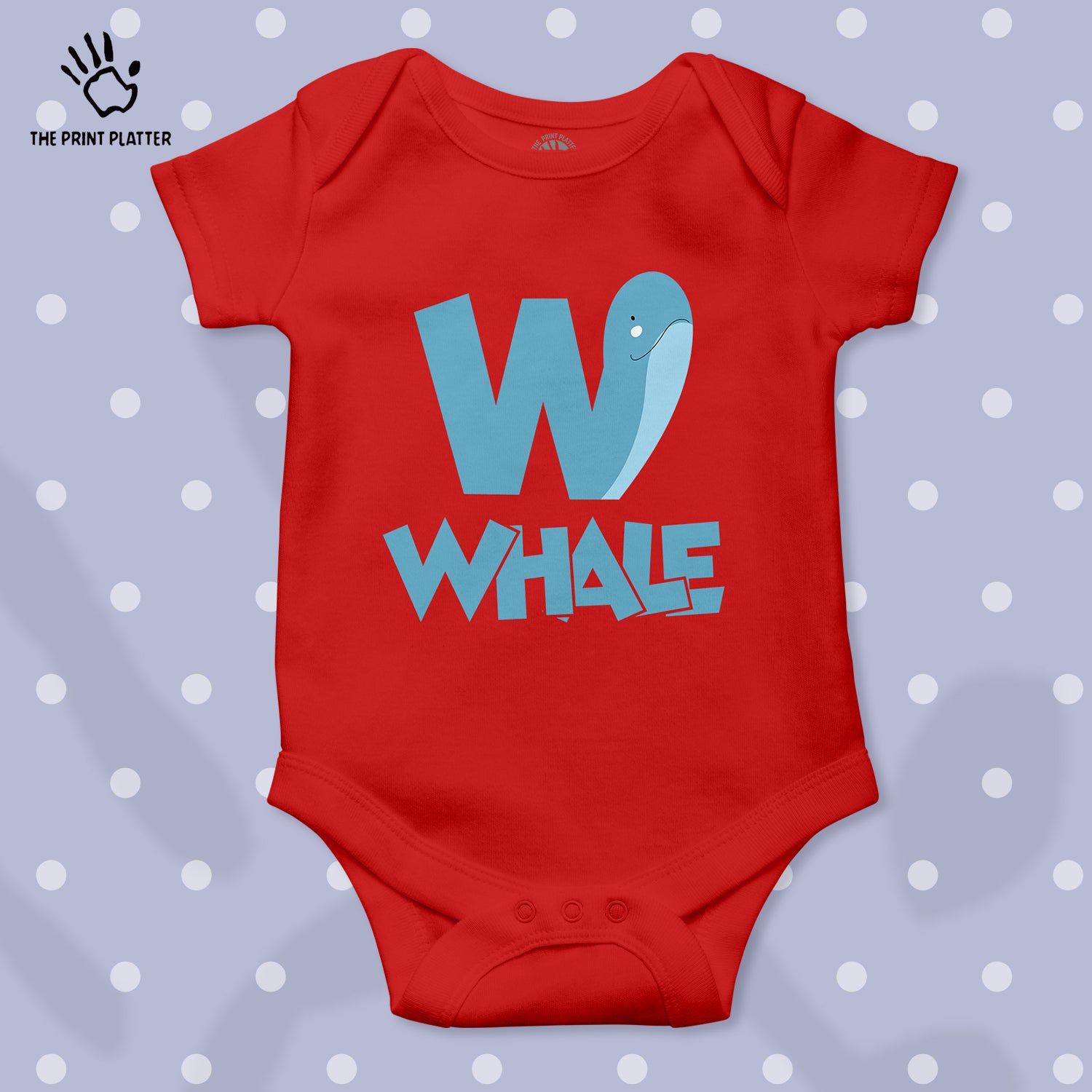 W- Whale Unisex Half Sleeve Romper