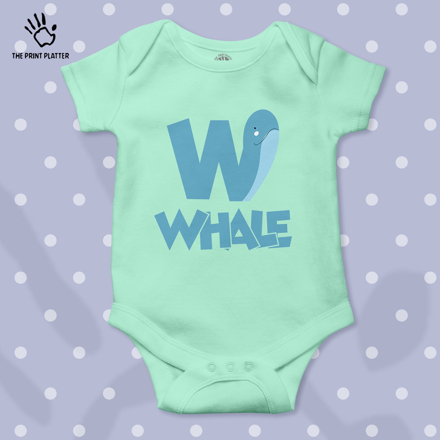 W- Whale Unisex Half Sleeve Romper