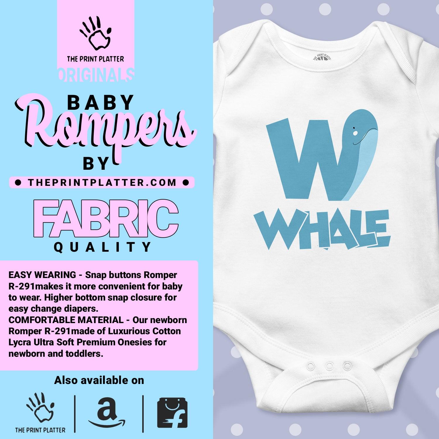 W- Whale Unisex Half Sleeve Romper