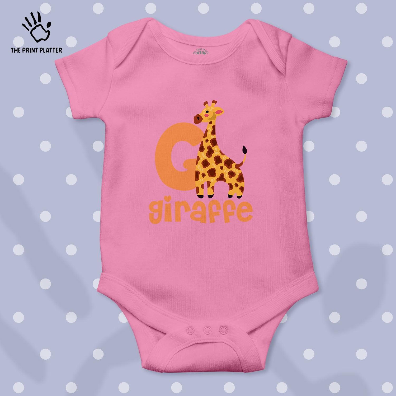 Giraffe Unisex Half Sleeve Romper