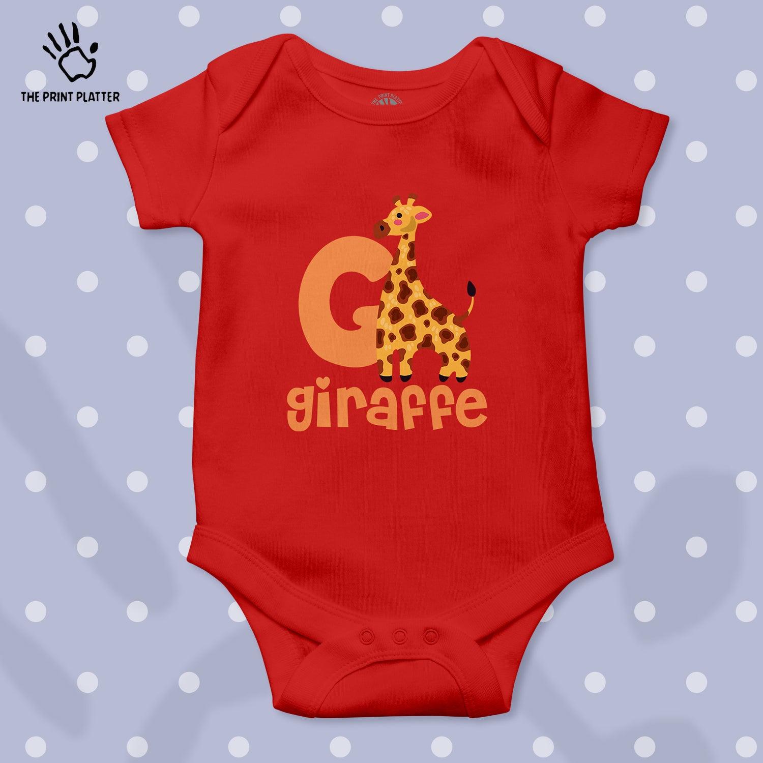 Giraffe Unisex Half Sleeve Romper