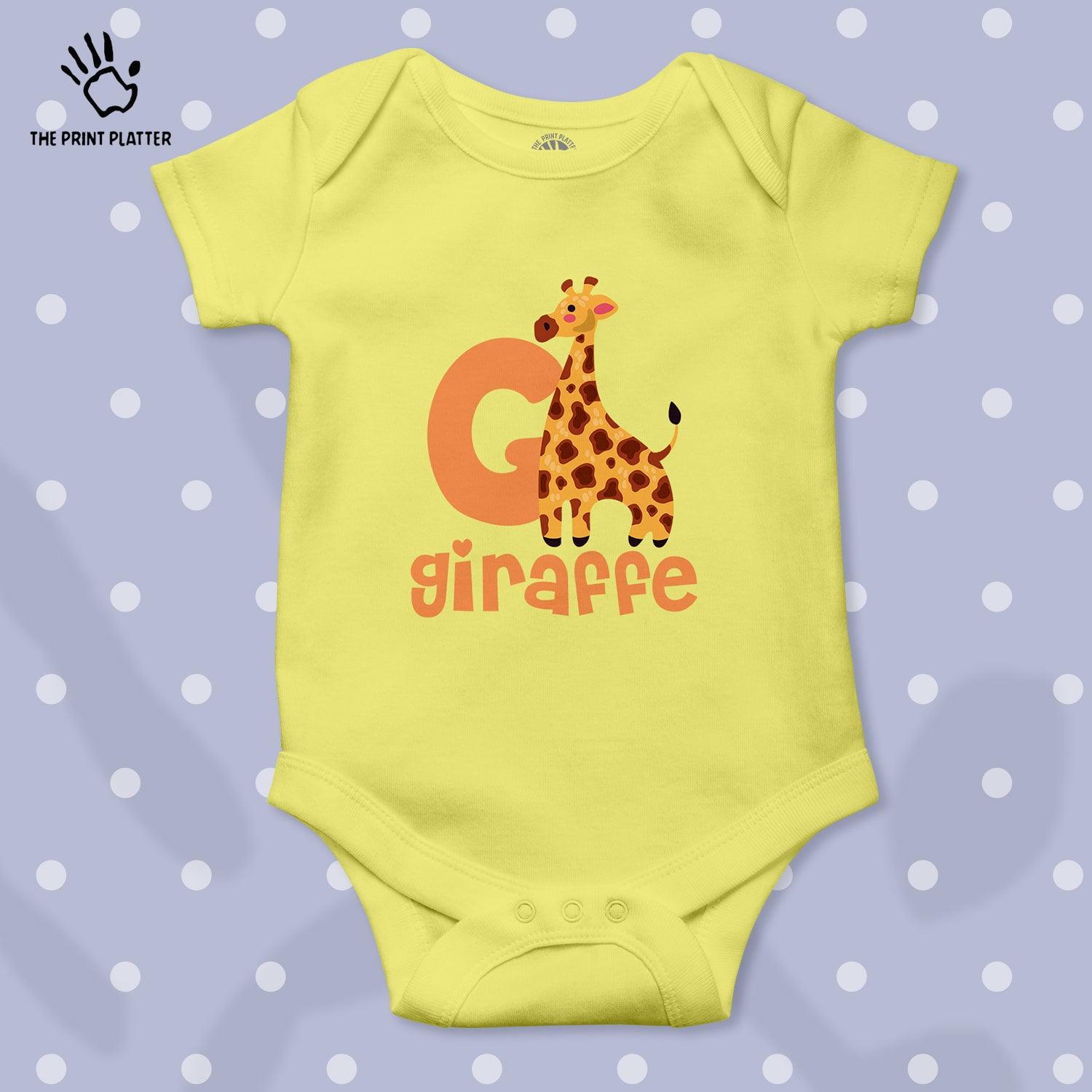 Giraffe Unisex Half Sleeve Romper