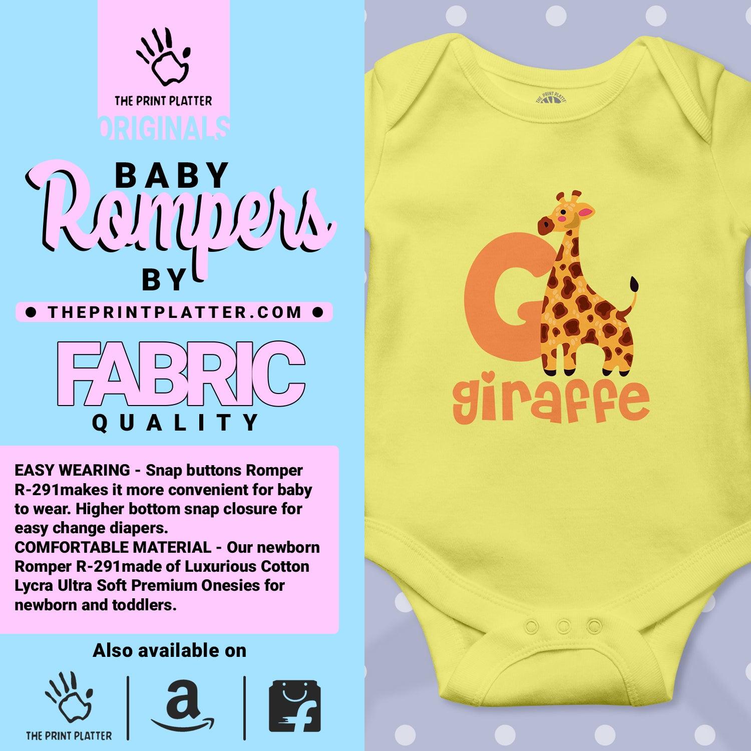 Giraffe Unisex Half Sleeve Romper