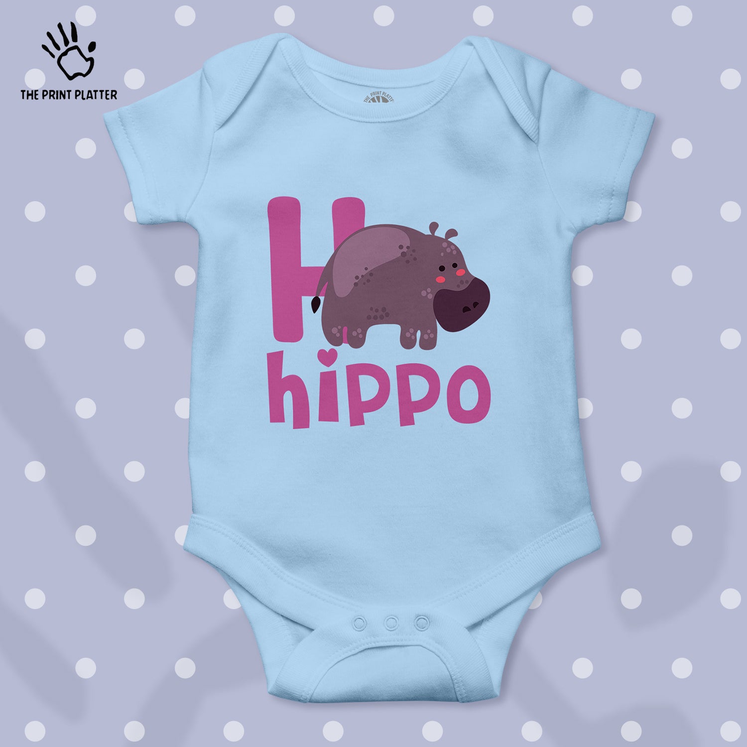 Hippo Unisex Half Sleeve Romper