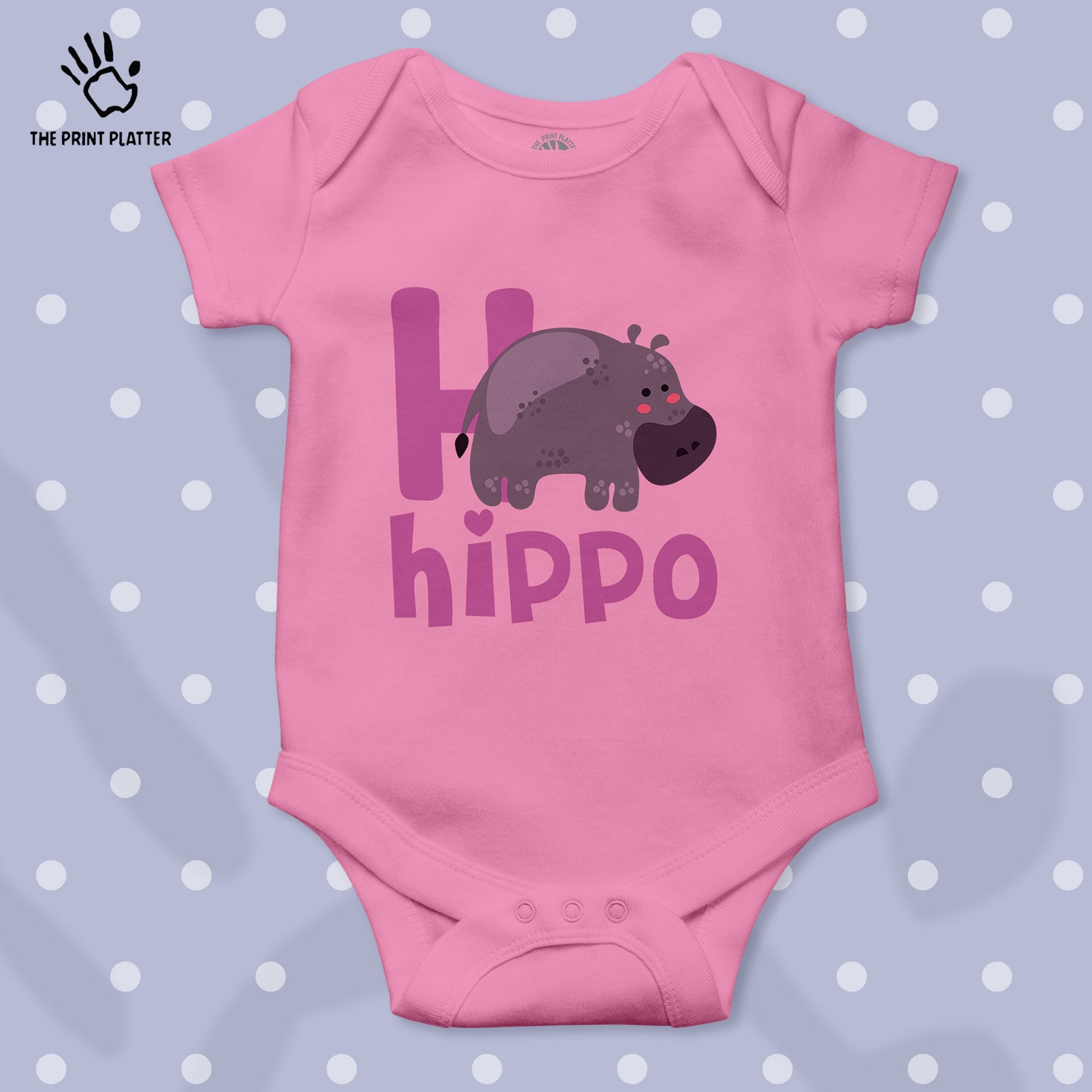 Hippo Unisex Half Sleeve Romper