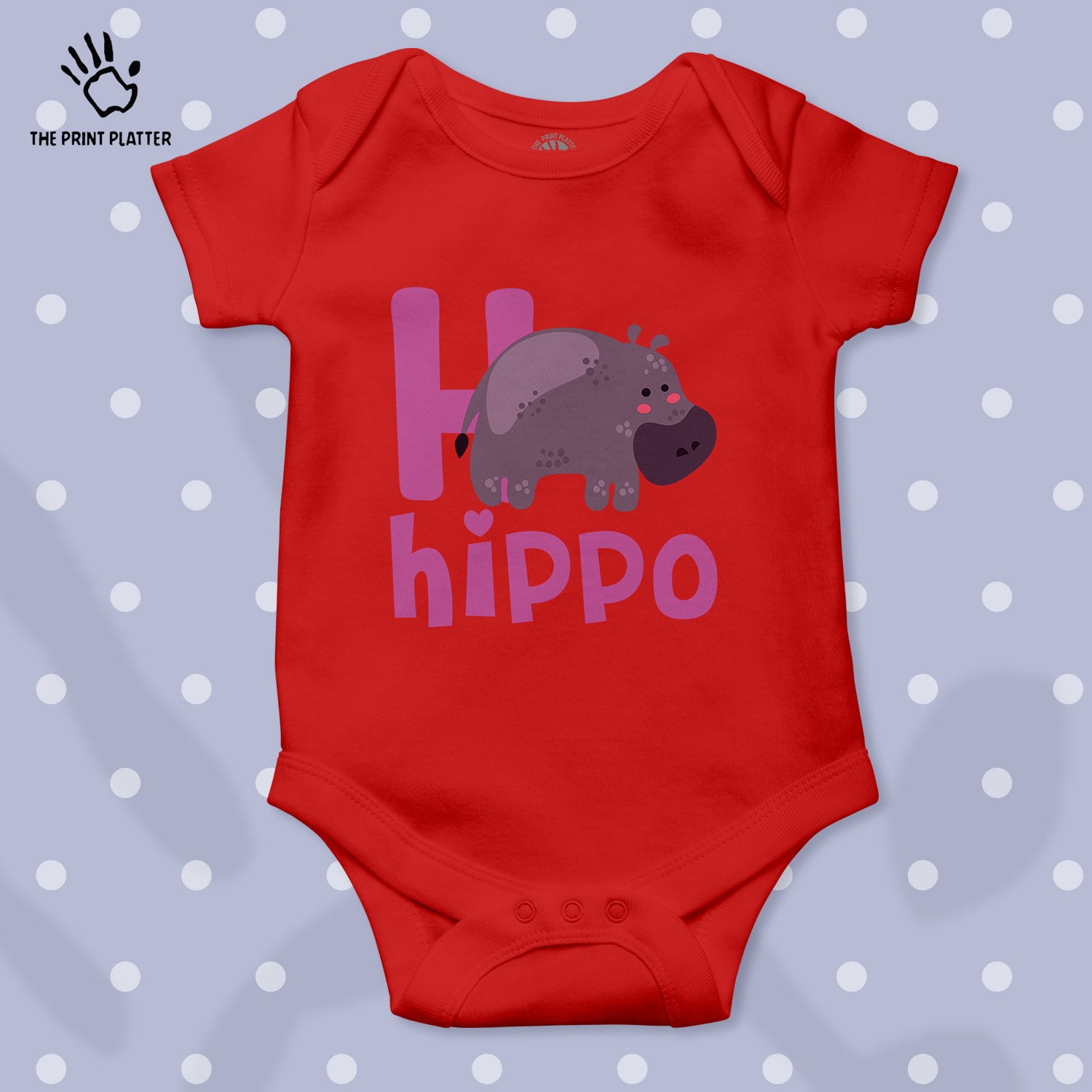 Hippo Unisex Half Sleeve Romper