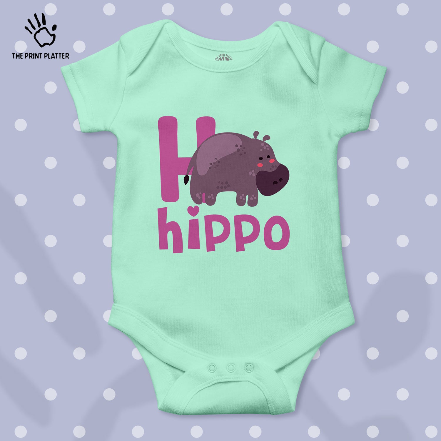 Hippo Unisex Half Sleeve Romper