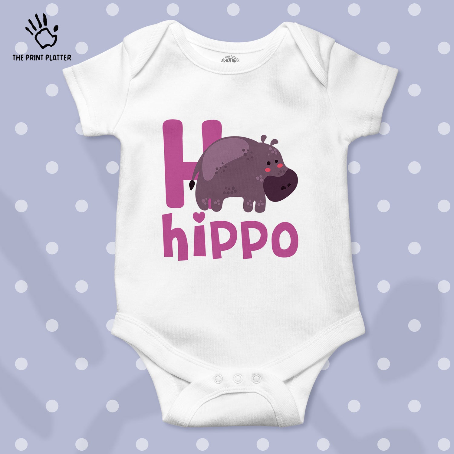 Hippo Unisex Half Sleeve Romper