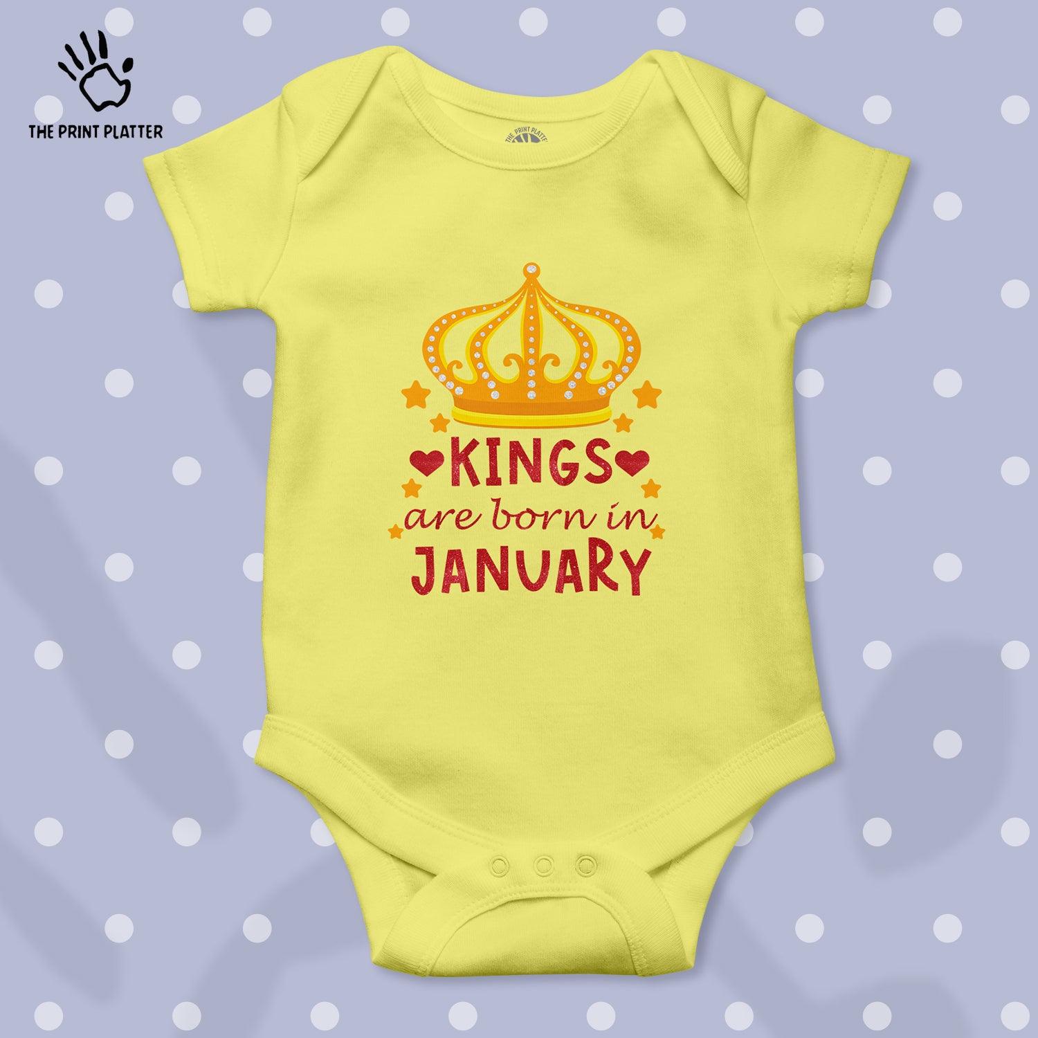 King Are Born In January Unisex Half Sleeve Romper