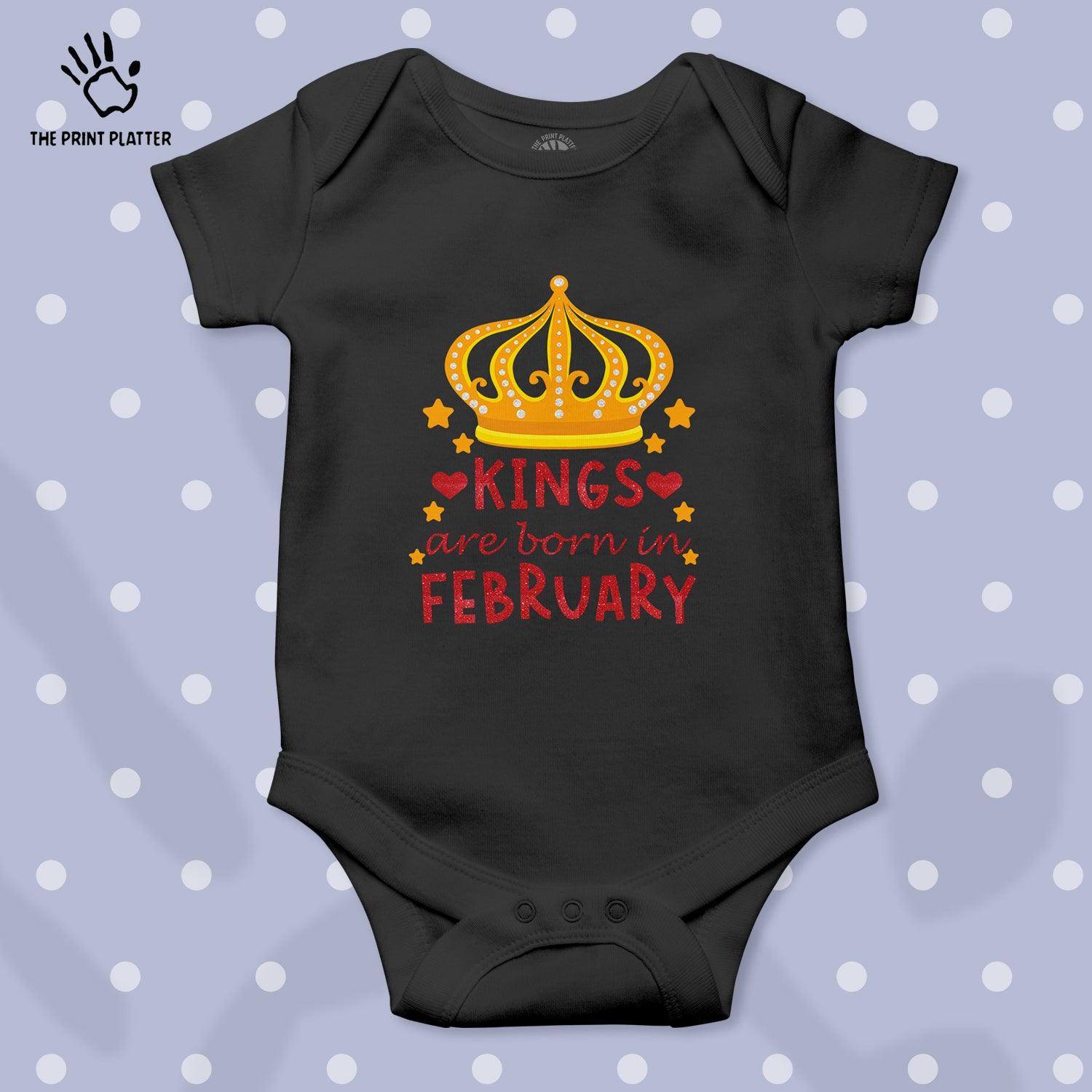 King Are Born In February Unisex Half Sleeve Romper