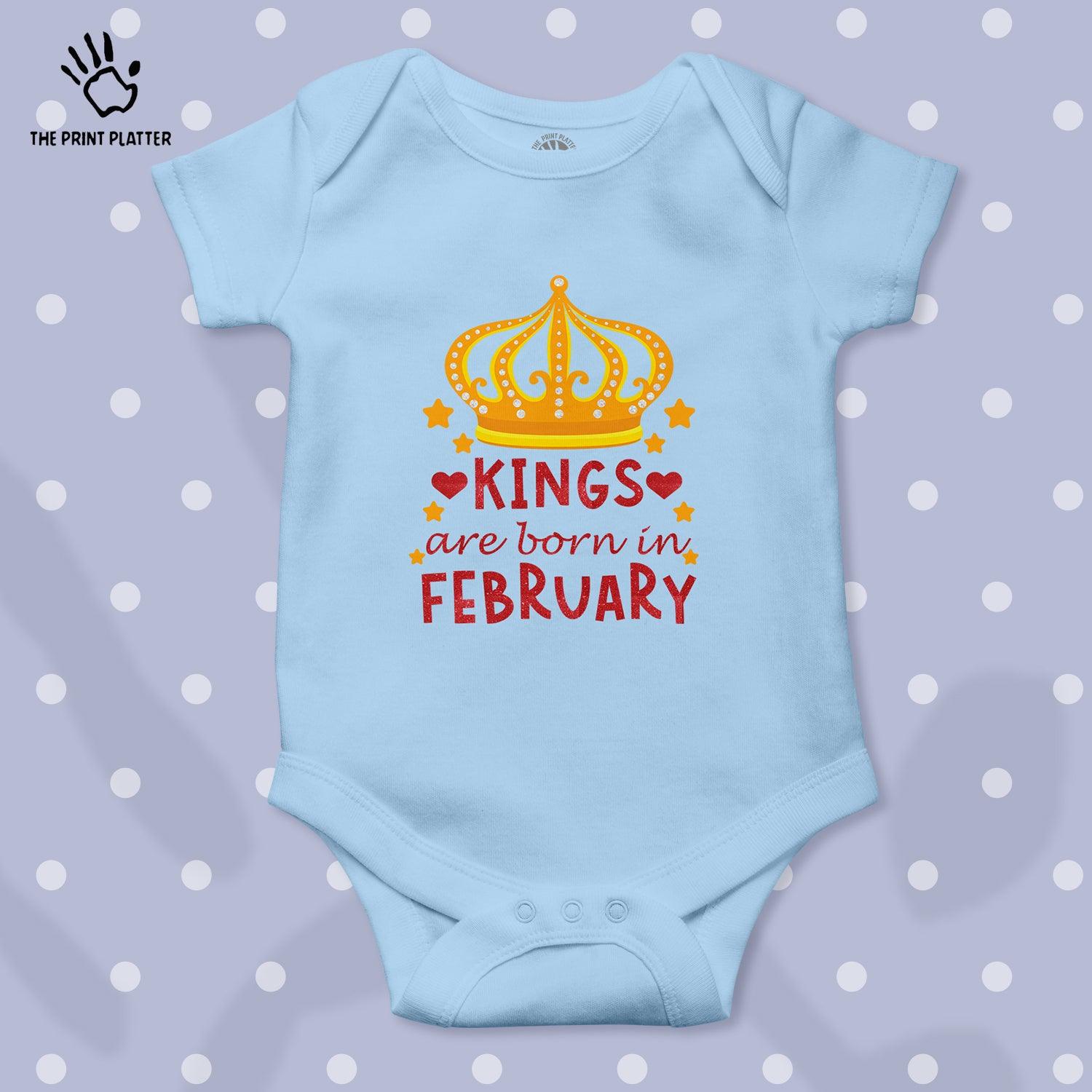 King Are Born In February Unisex Half Sleeve Romper