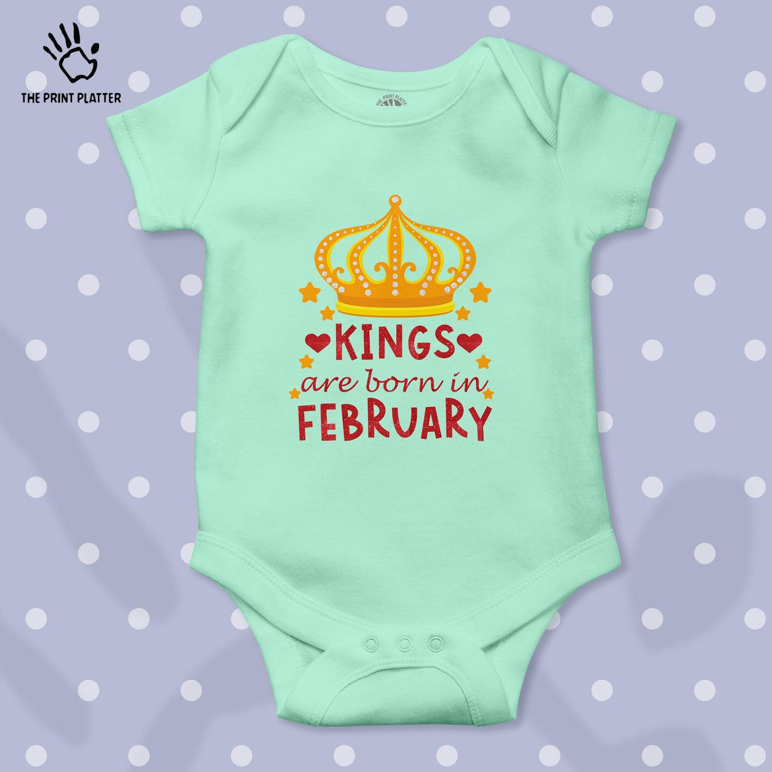 King Are Born In February Unisex Half Sleeve Romper