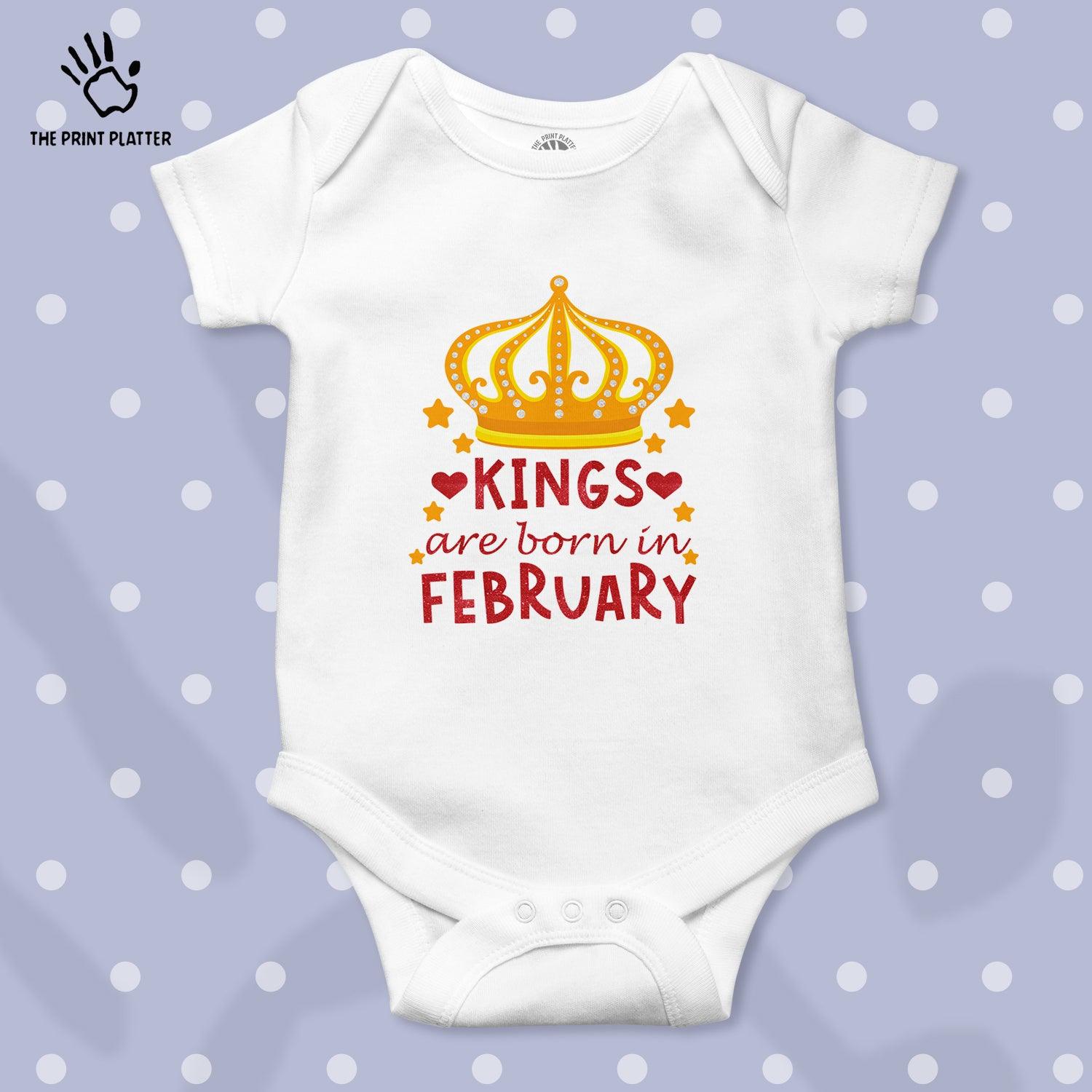 King Are Born In February Unisex Half Sleeve Romper