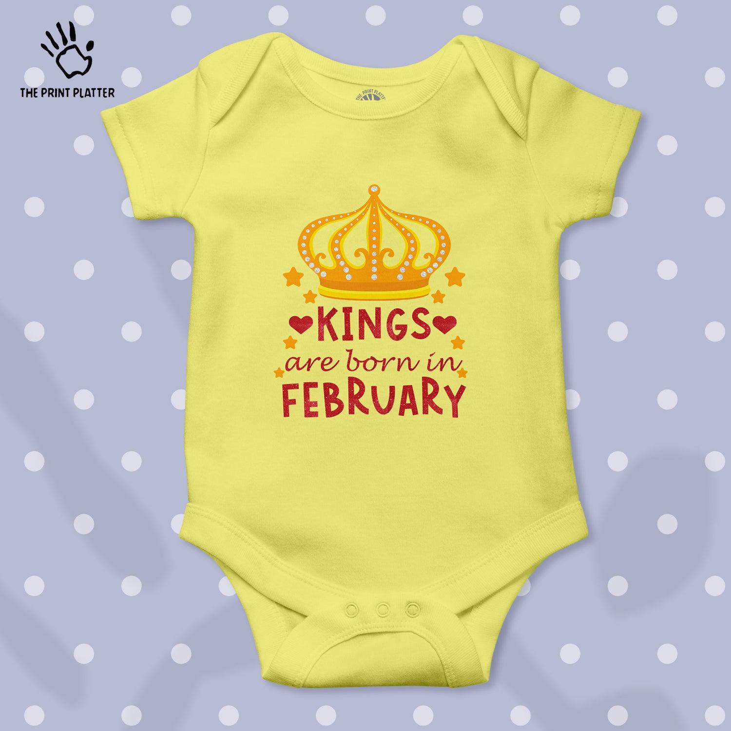 King Are Born In February Unisex Half Sleeve Romper