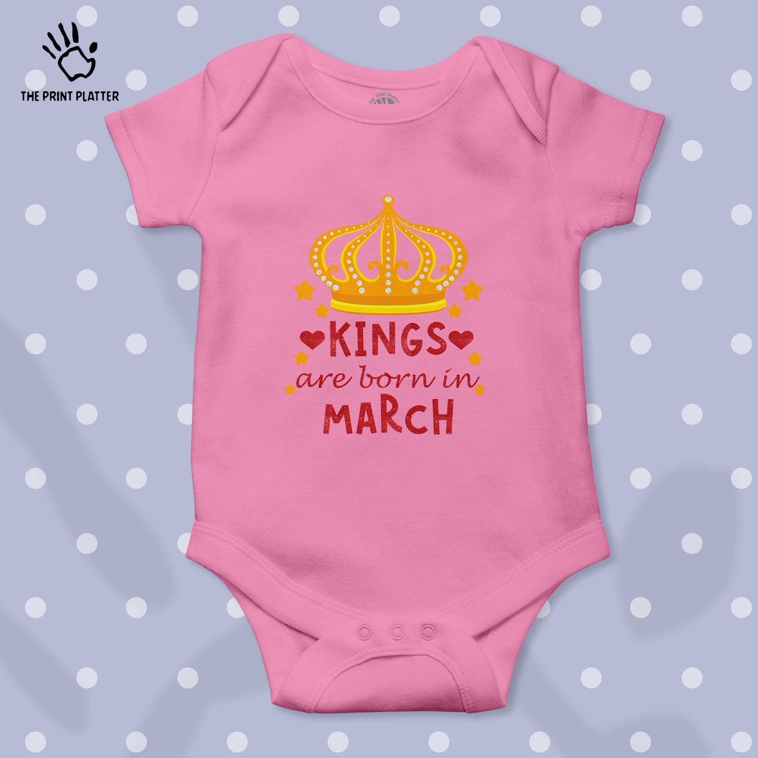 King Are Born In March Unisex Half Sleeve Romper