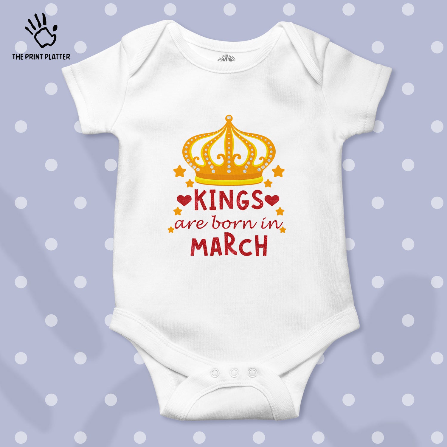 King Are Born In March Unisex Half Sleeve Romper