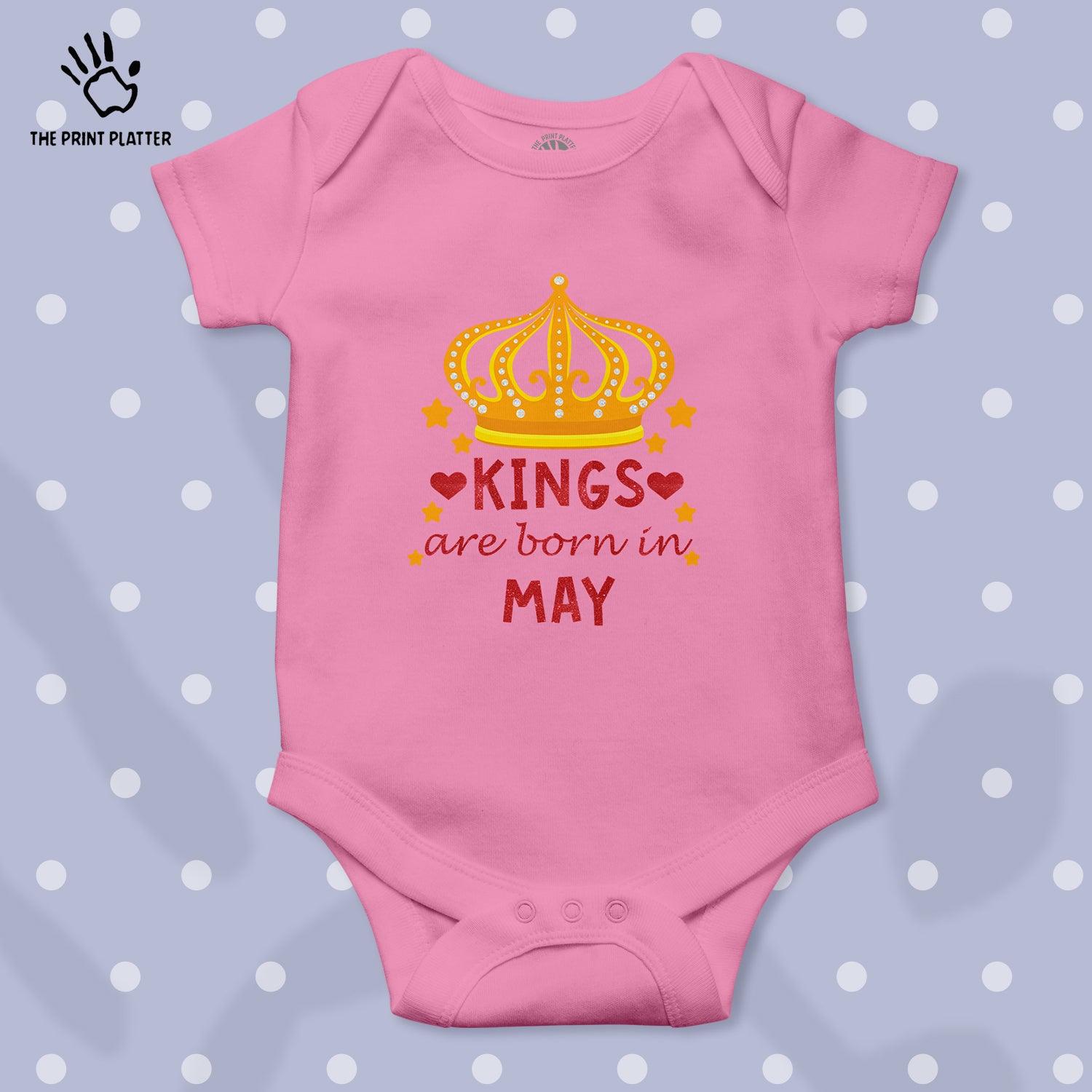 King Are Born In May Unisex Half Sleeve Romper