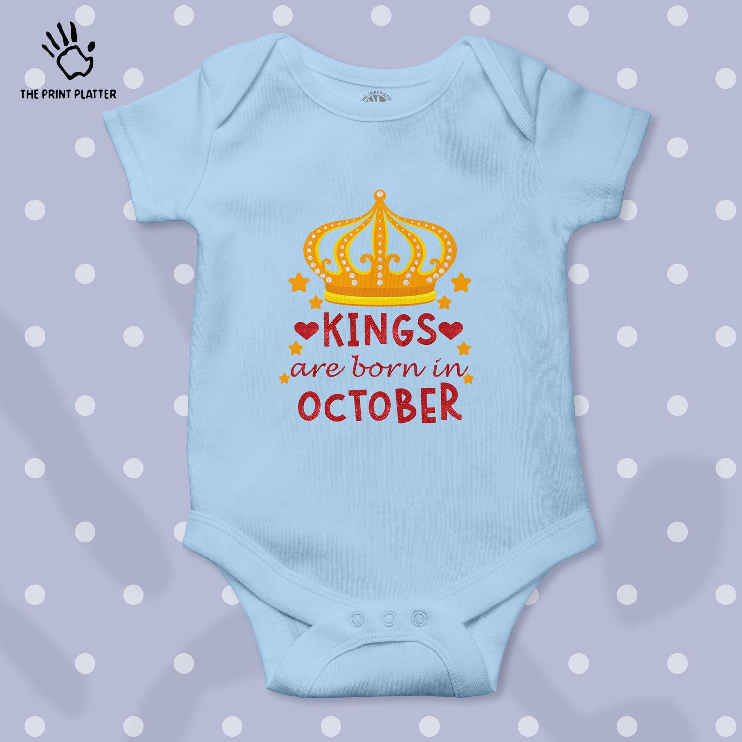 King Are Born In October Unisex Half Sleeve Romper