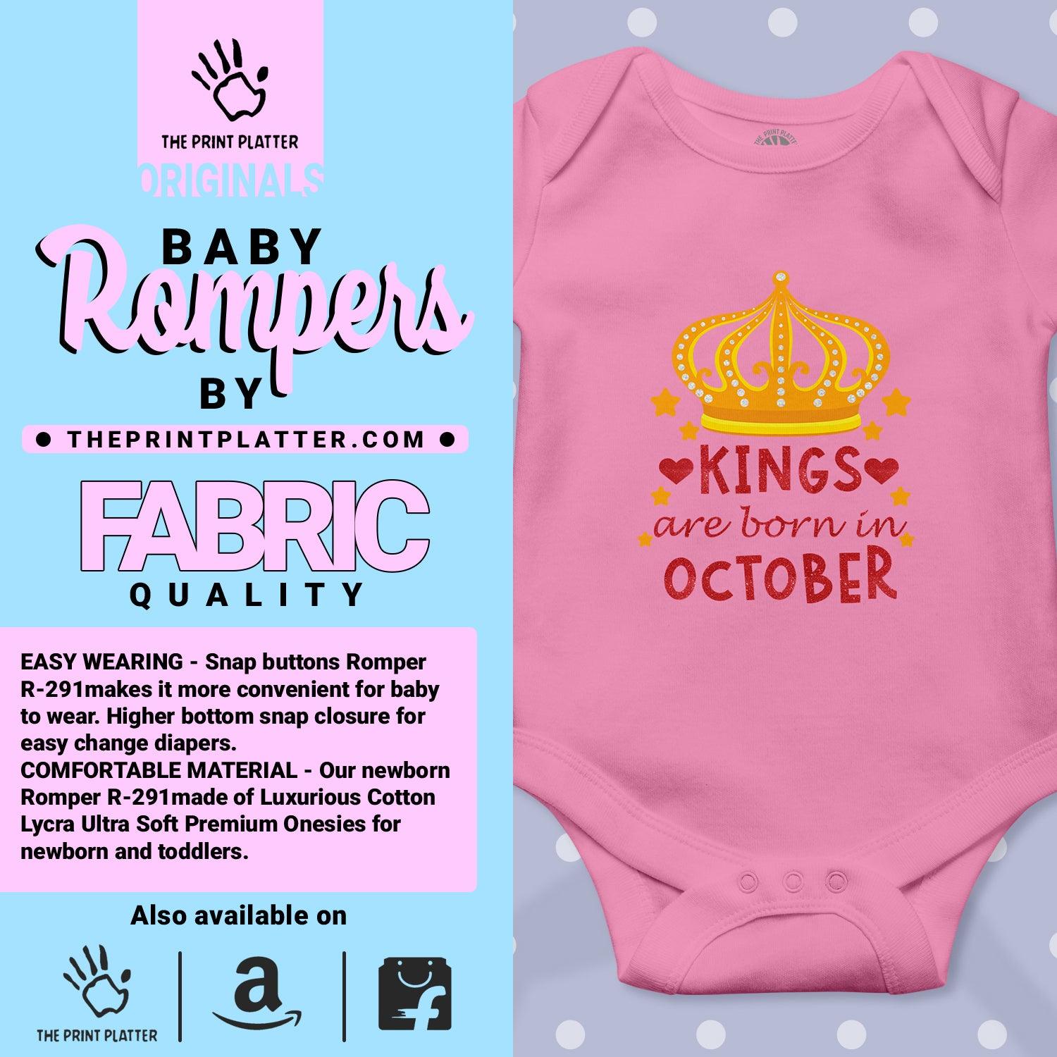 King Are Born In October Unisex Half Sleeve Romper