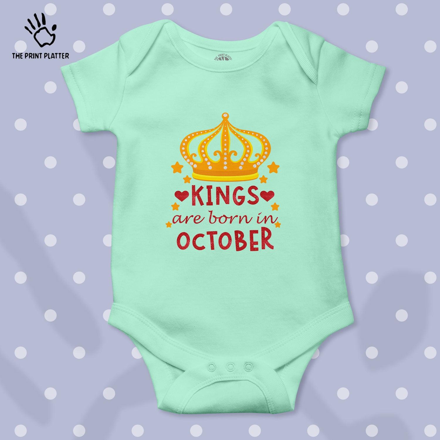 King Are Born In October Unisex Half Sleeve Romper