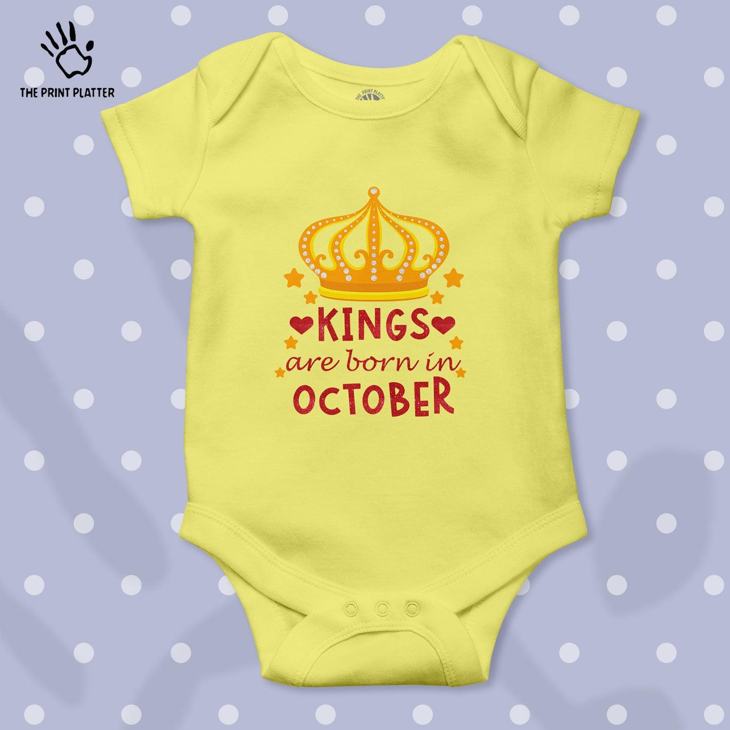 King Are Born In October Unisex Half Sleeve Romper