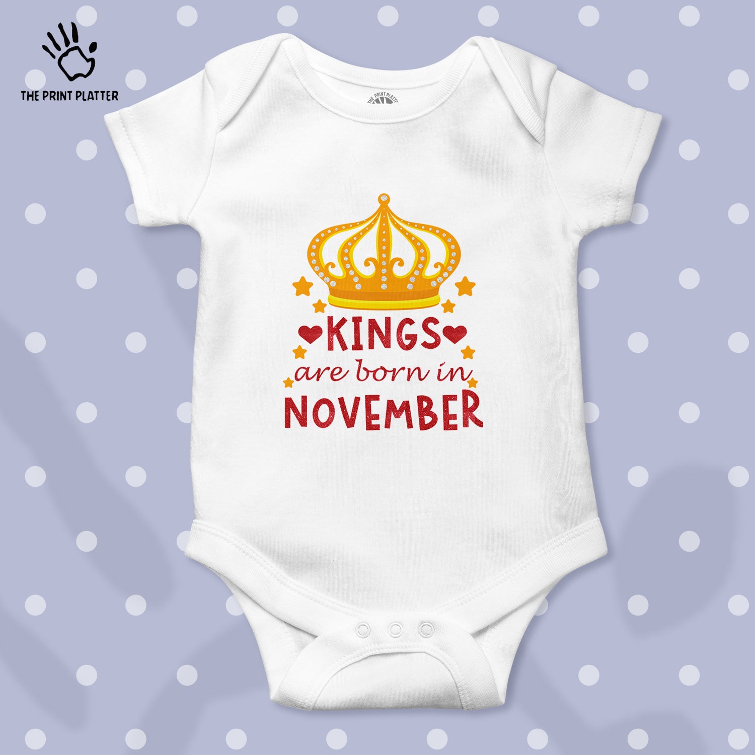 King Are Born In November Unisex Half Sleeve Romper