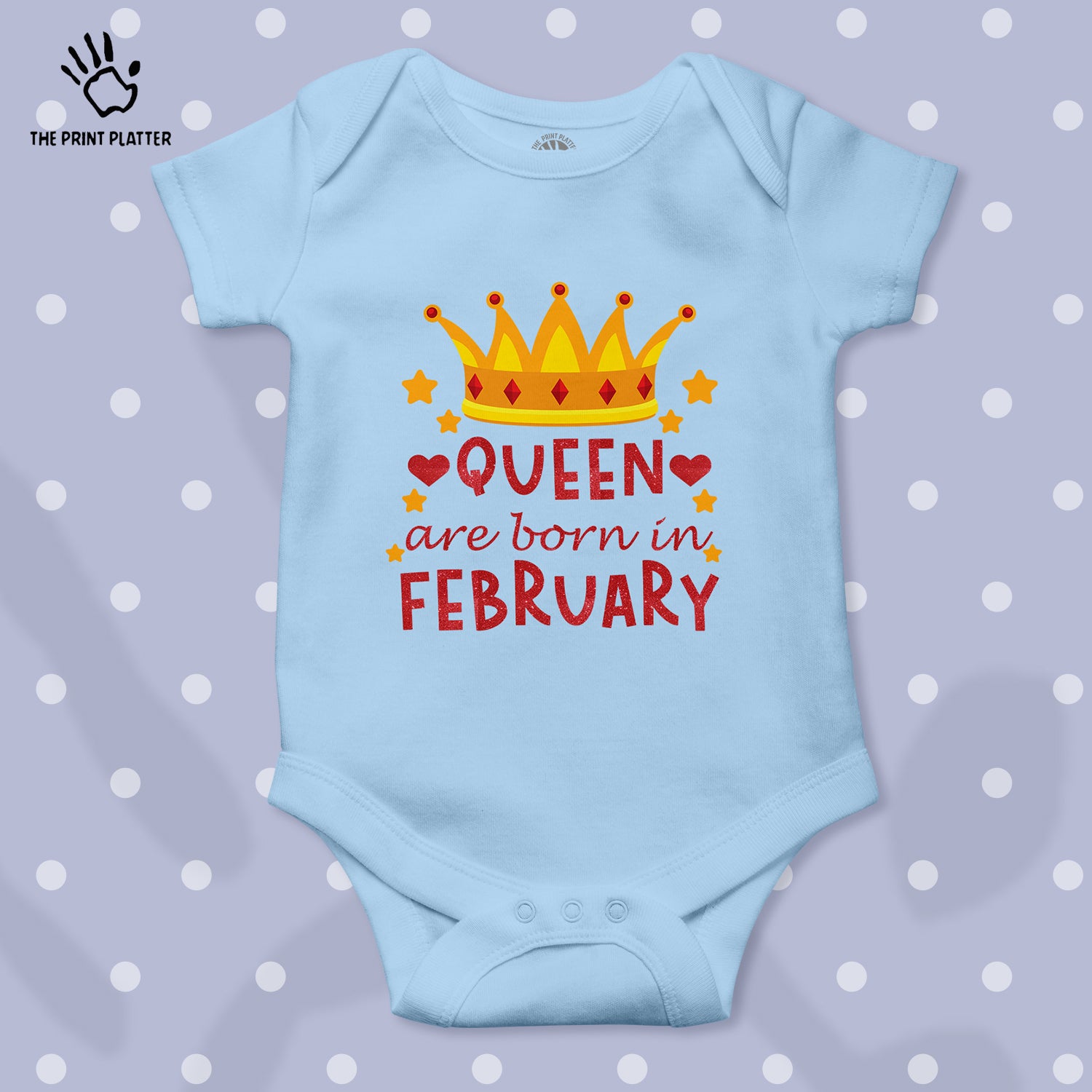 Queen Are  Born In February Unisex Half Sleeve Romper