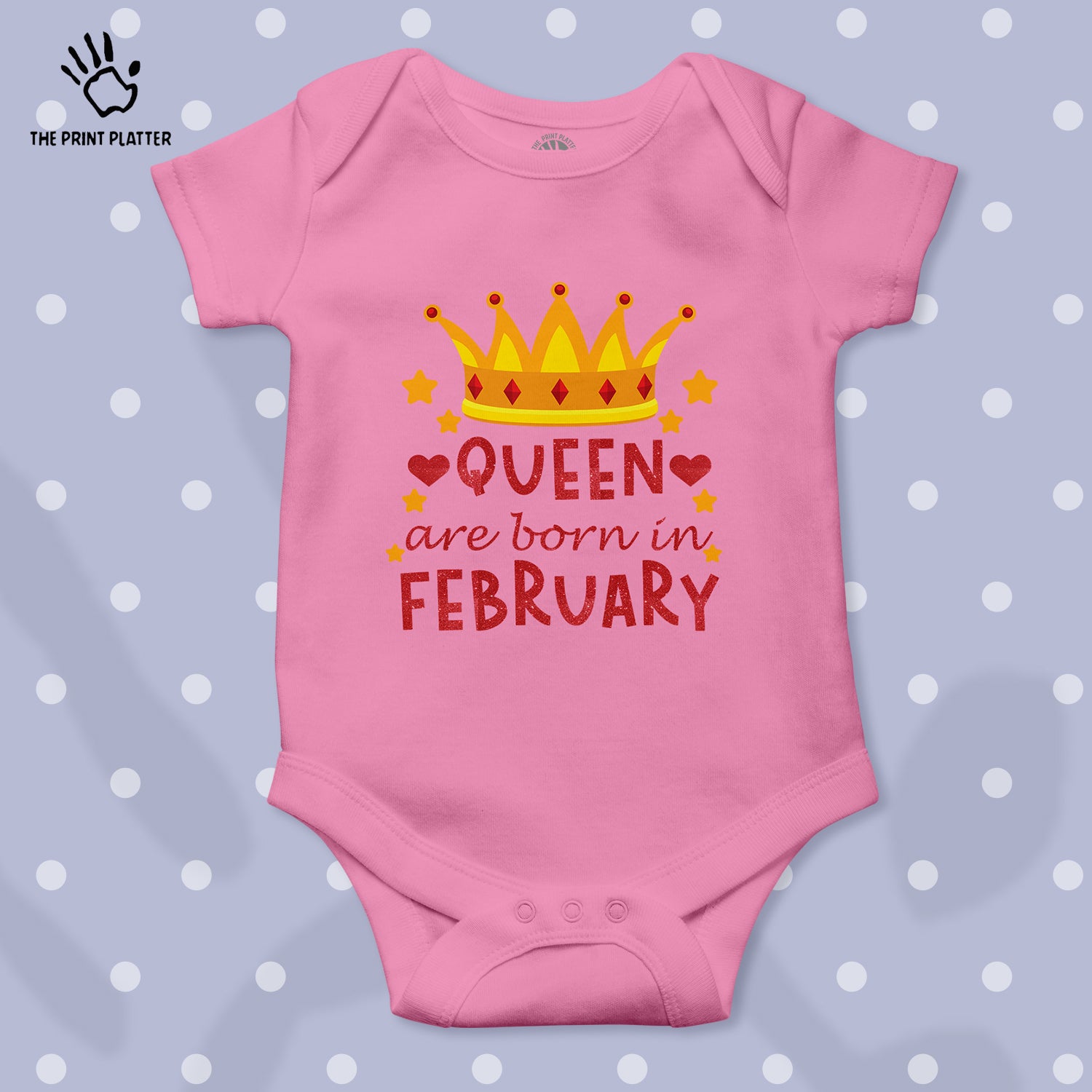 Queen Are  Born In February Unisex Half Sleeve Romper