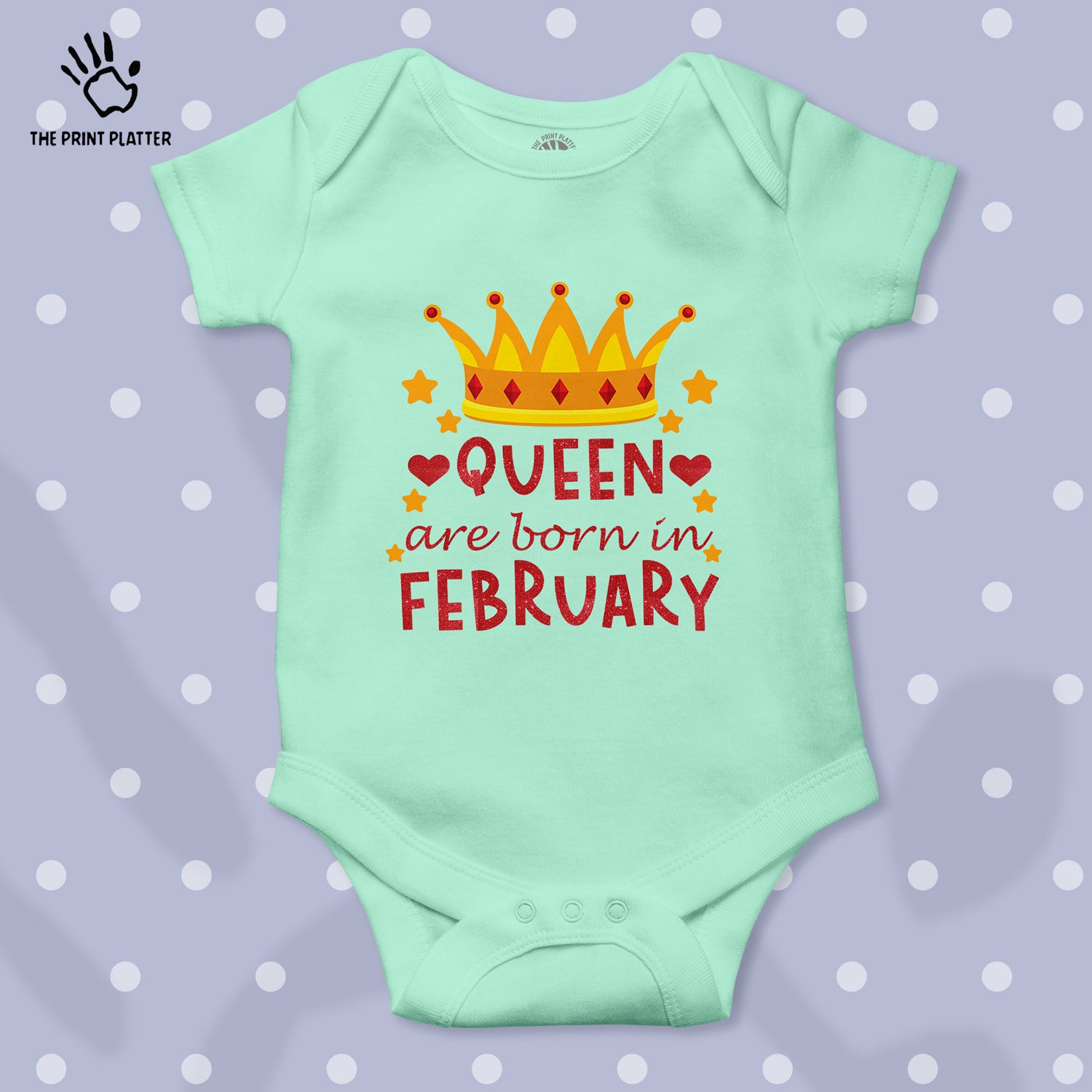 Queen Are  Born In February Unisex Half Sleeve Romper