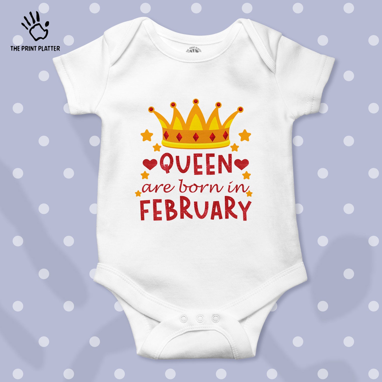 Queen Are  Born In February Unisex Half Sleeve Romper