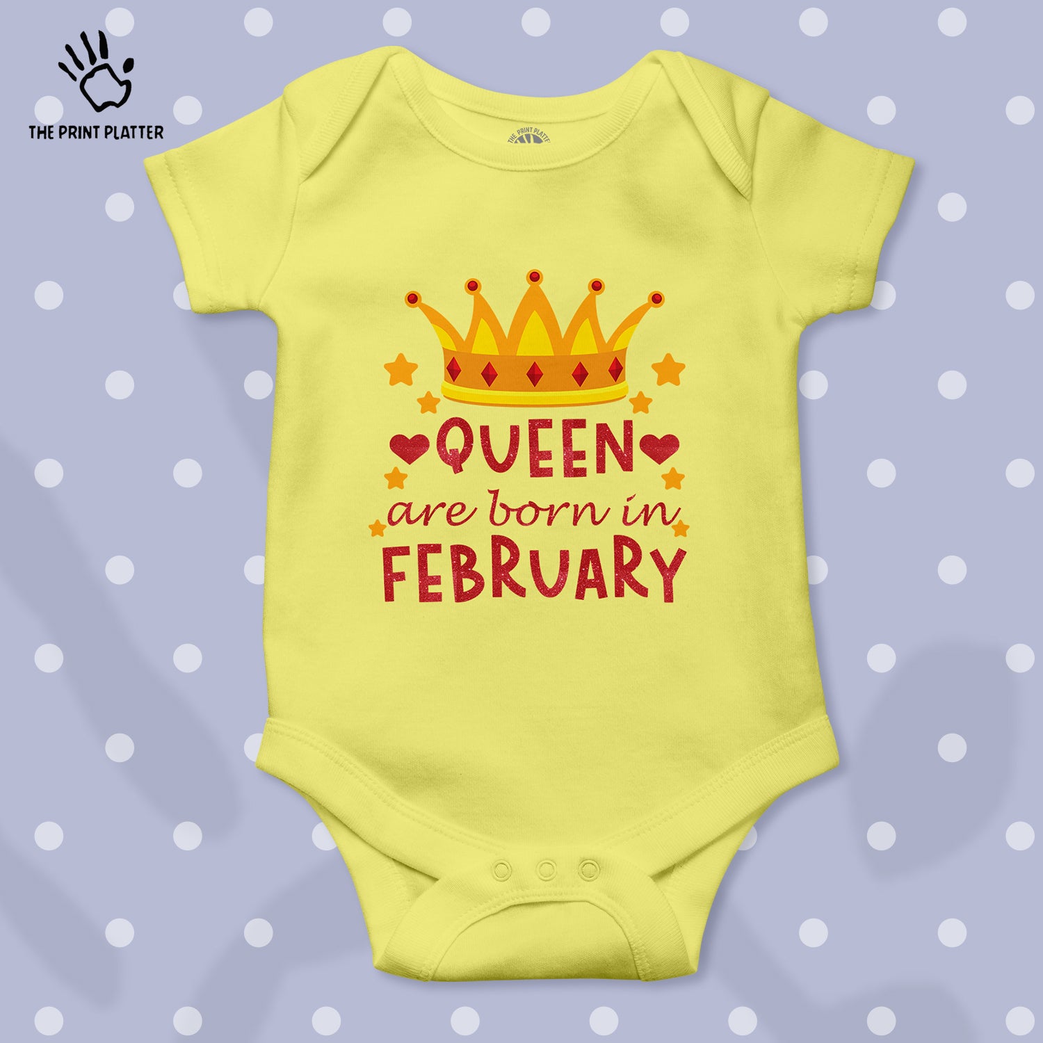 Queen Are  Born In February Unisex Half Sleeve Romper