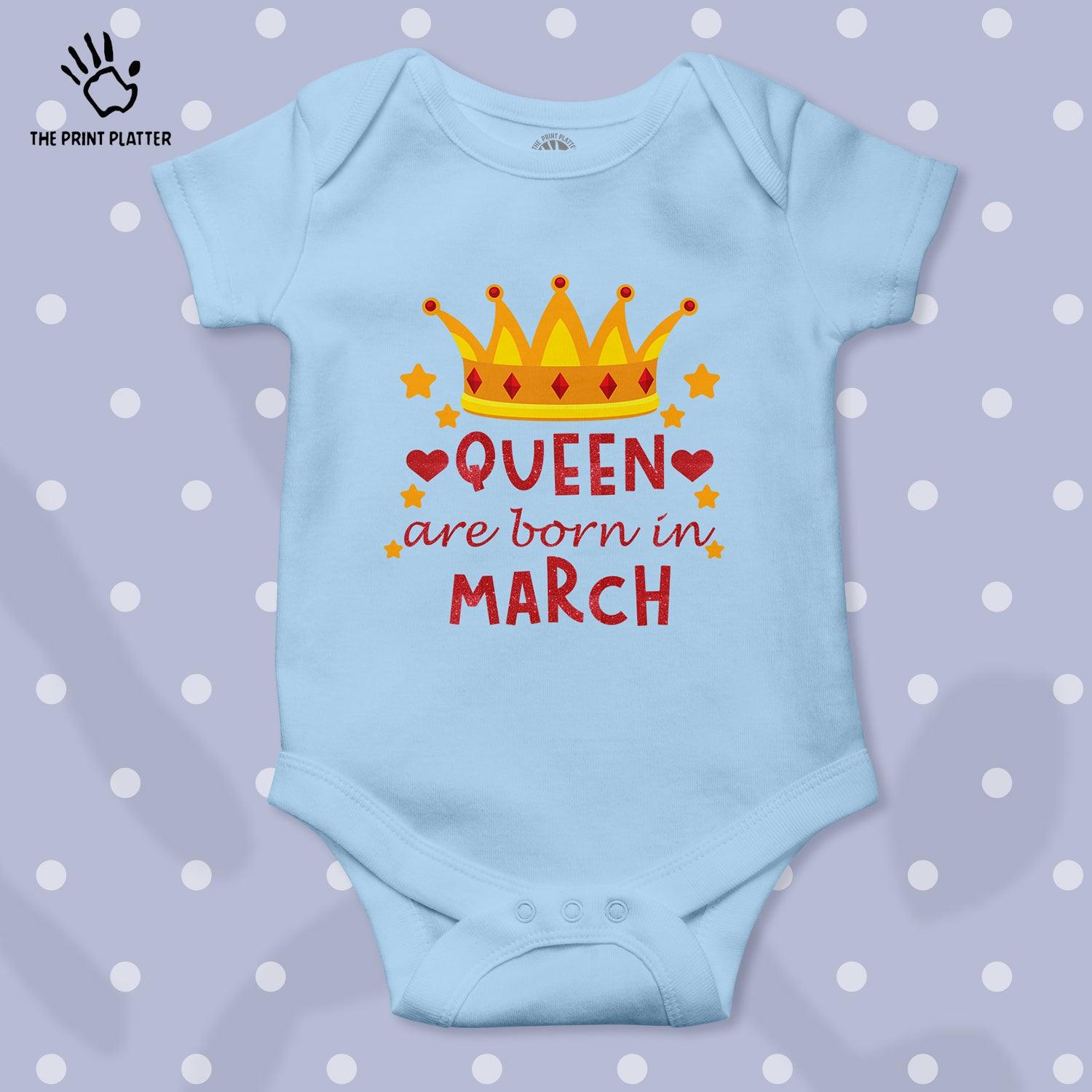 Queen Are Born In March Unisex Half Sleeve Rompe