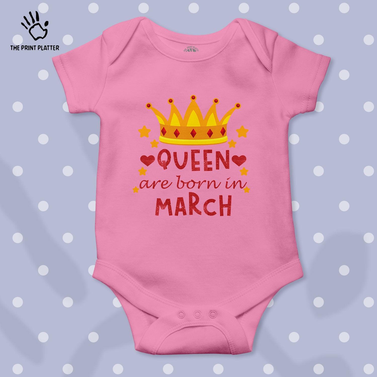 Queen Are Born In March Unisex Half Sleeve Rompe