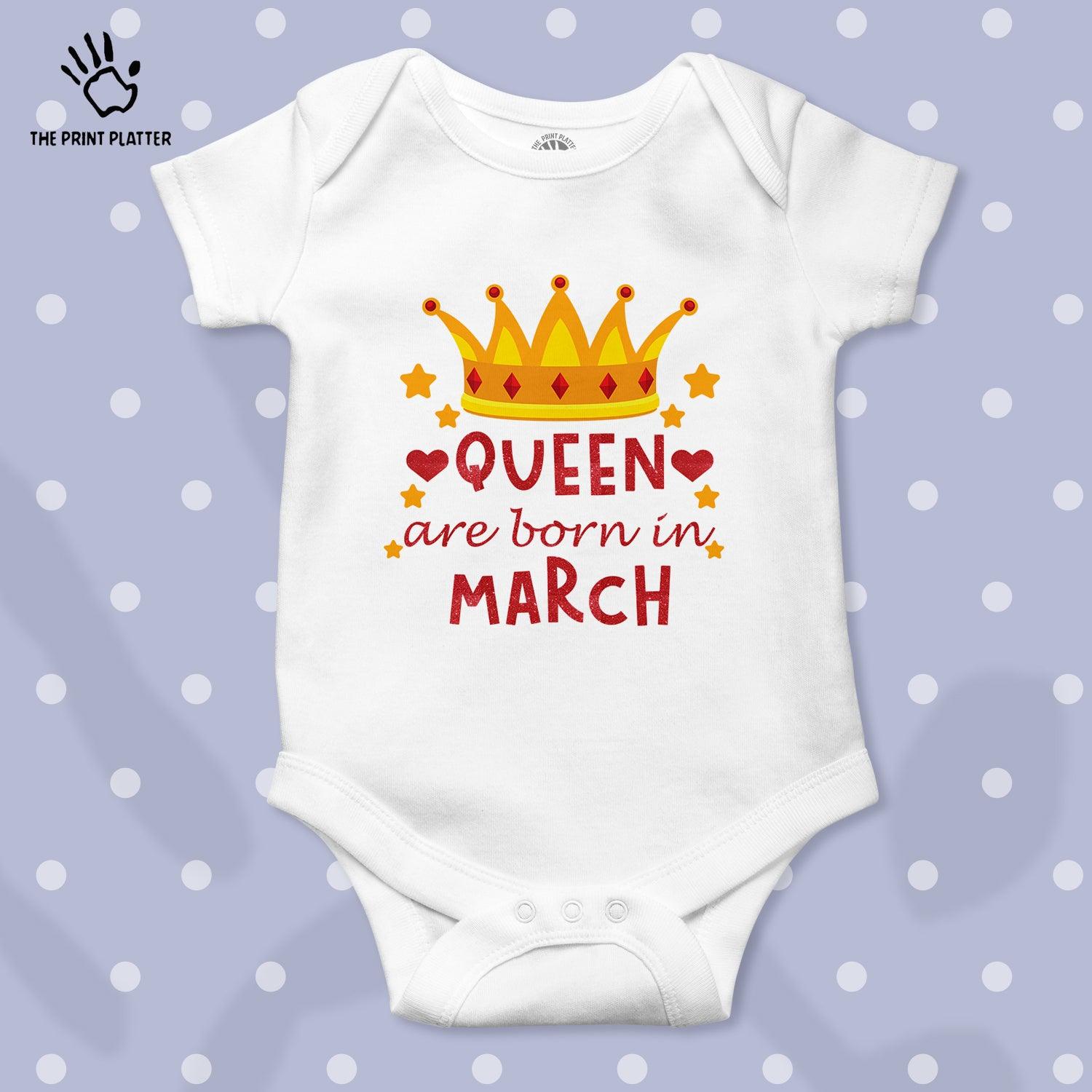 Queen Are Born In March Unisex Half Sleeve Rompe