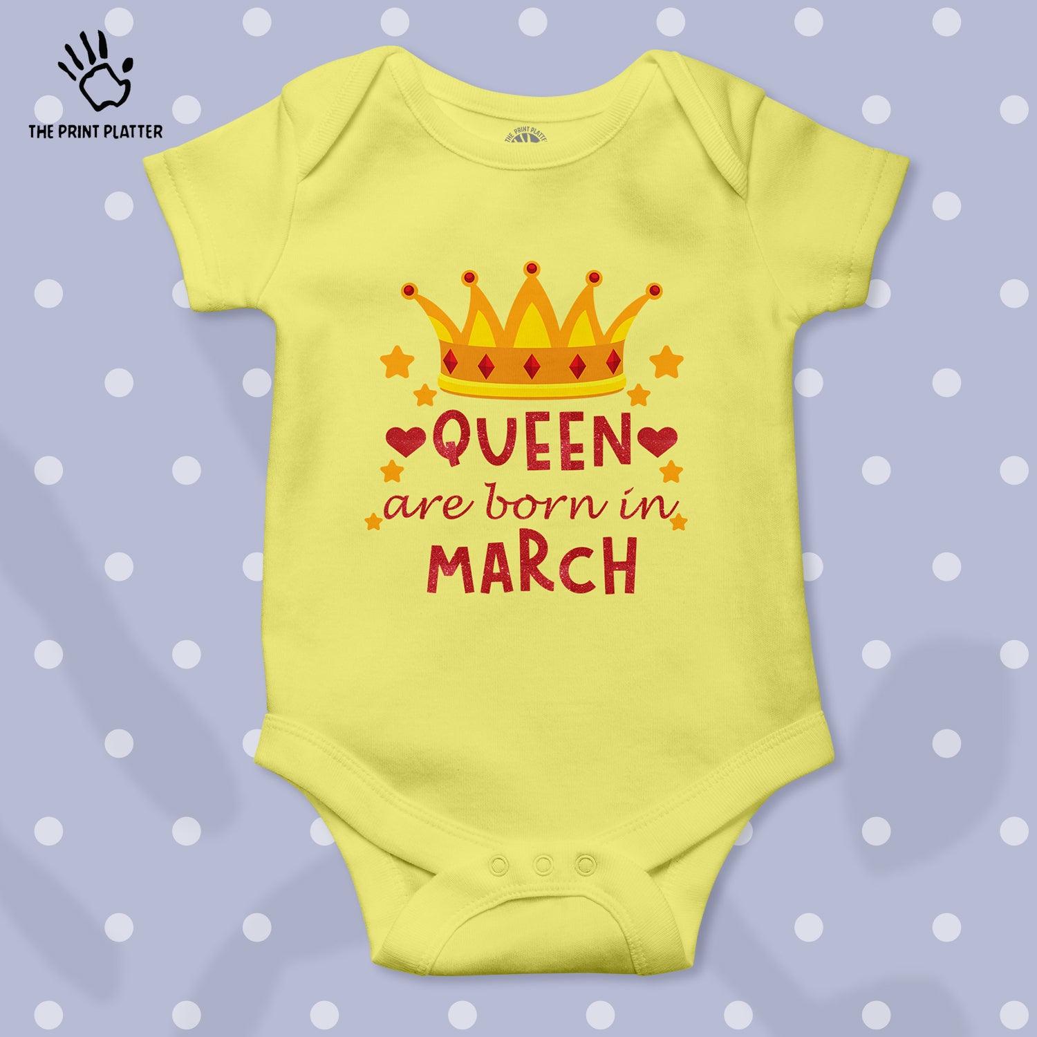 Queen Are Born In March Unisex Half Sleeve Rompe