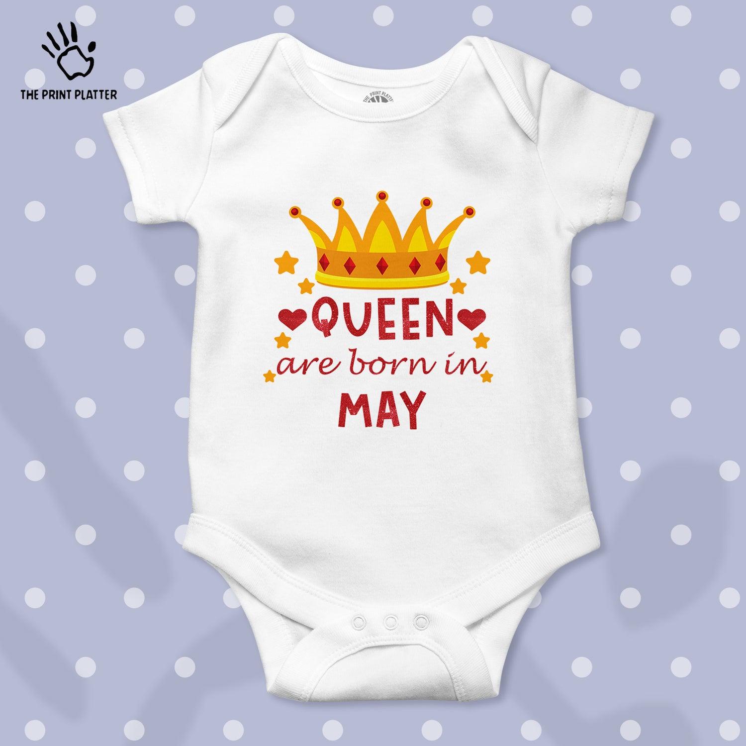 Queen Are Born In May Unisex Half Sleeve Romper