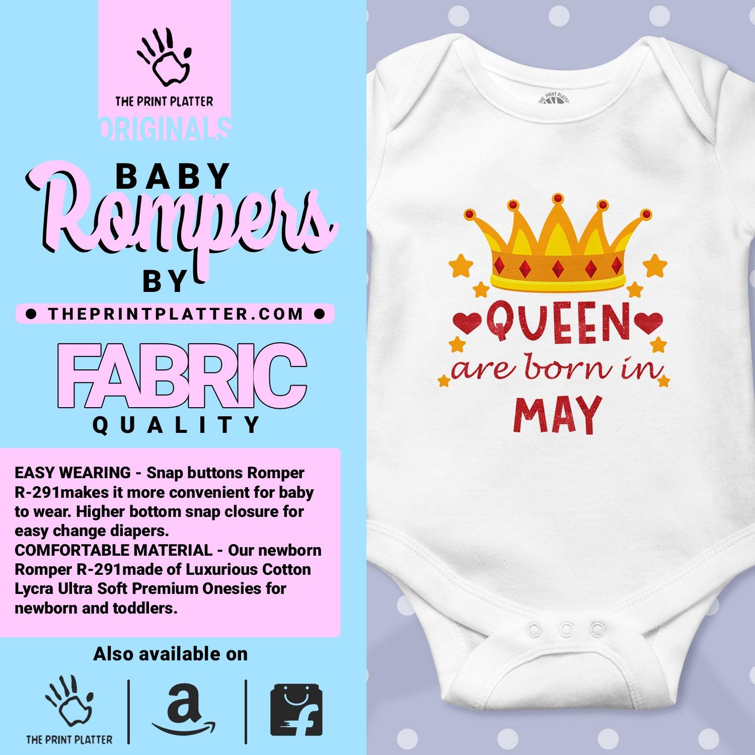 Queen Are Born In May Unisex Half Sleeve Romper