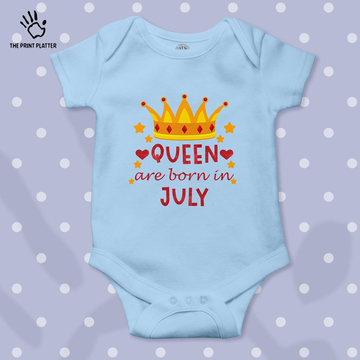 Queen Are Born In July Unisex Half Sleeve Romper