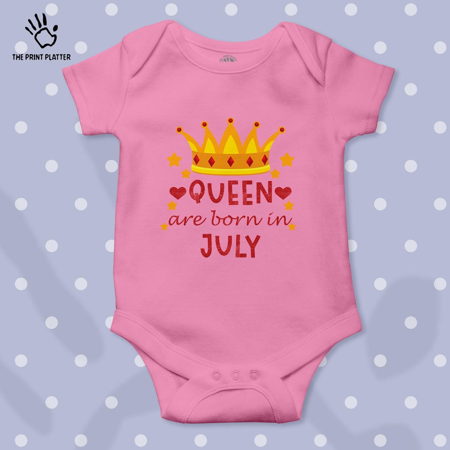 Queen Are Born In July Unisex Half Sleeve Romper