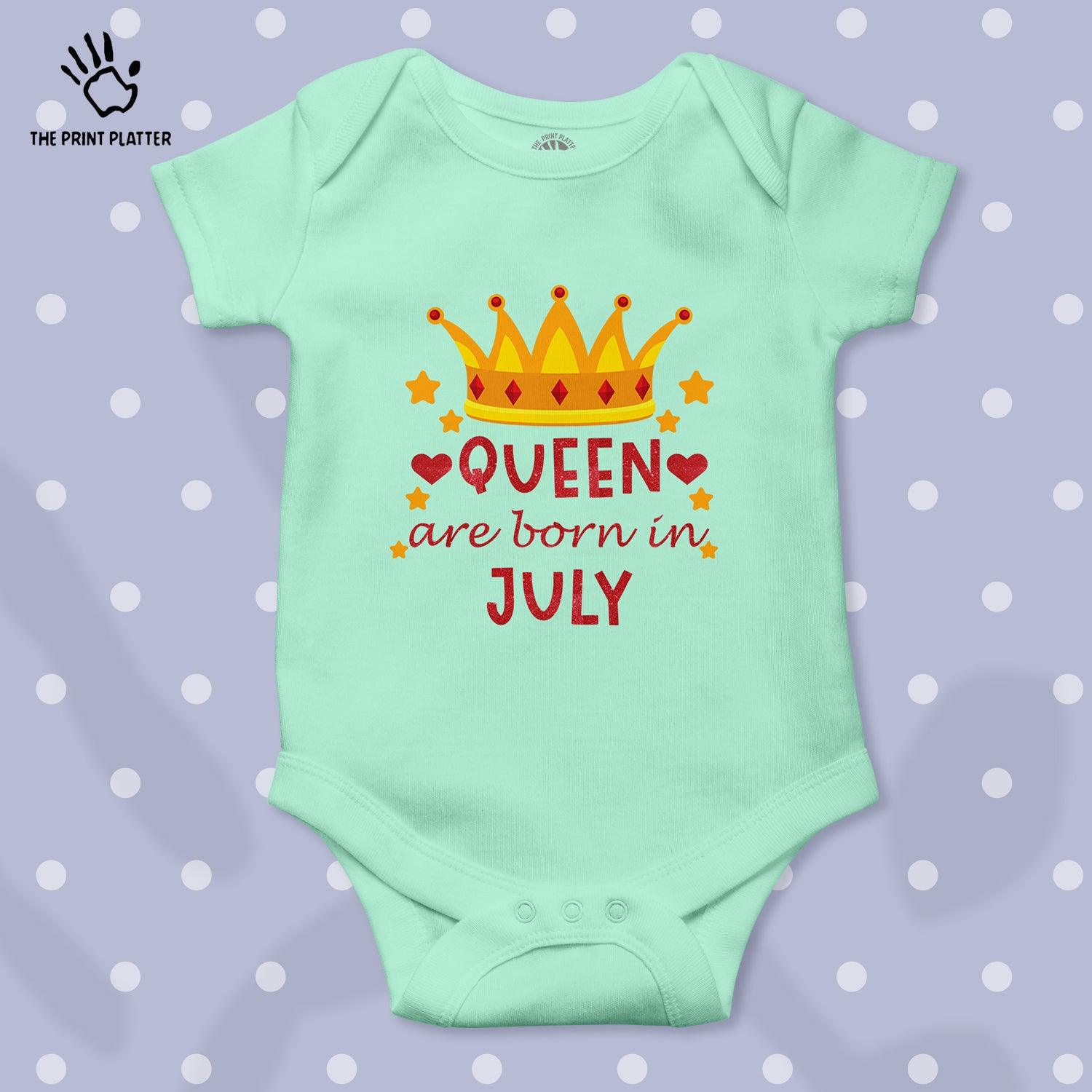 Queen Are Born In July Unisex Half Sleeve Romper